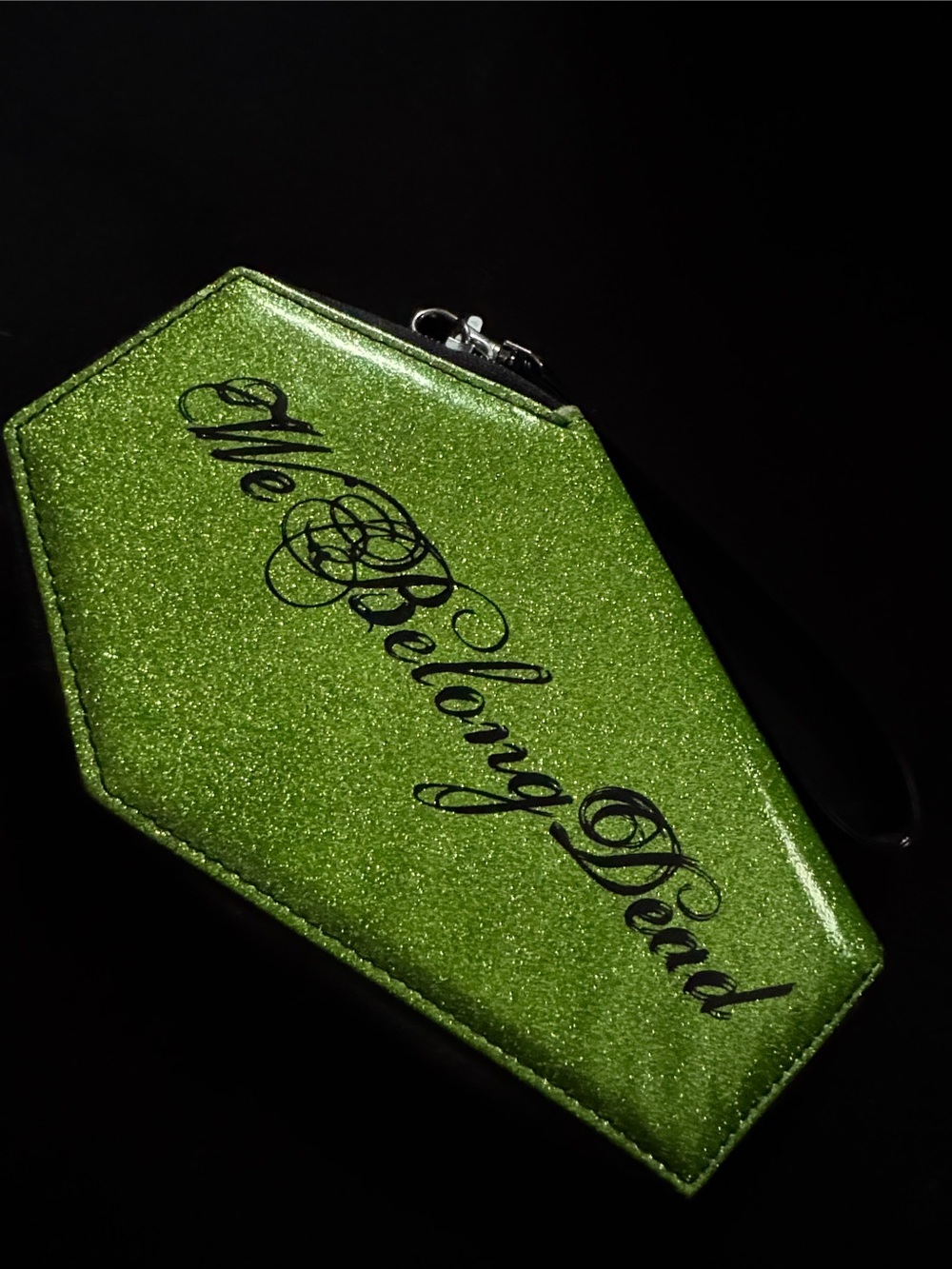 Frankenstein/The Bride Coffin-Shaped Wristlet Bag with Classic Horror Print - Picture 2 of 3